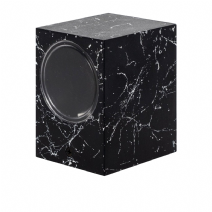 Mermer Desenli Tek Yönlü Kare Dekoratif Aplik - Siyah