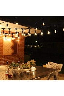 5 m 10 Duylu Sarı Işık Ampullü Eklenebilir Bahçe Armatürü – İç/Dış Mekan