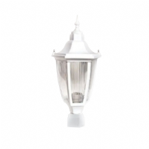 Altıgen Direk Üstü Kare Taban Bahçe Armatürü - Beyaz