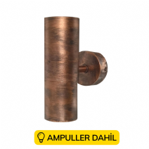 LİZBON Çift Taraflı İç ve Dış Mekan Armatür Ampuller Dahil - Bakır Eskitme