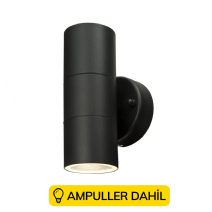 Lizbon Çift Taraflı İç ve Dış Mekan Armatür Ampuller Dahil - Siyah