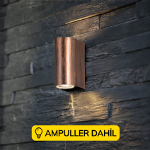 Çift Yönlü Dekoratif Duvar Aplik Ampuller Dahil - Bakır