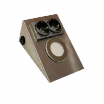 Metal Kasa Çift Prizli Tezgah Altı Armatür - Krom