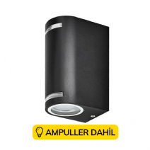 Maestro Işık Süzmeli Çift Yönlü Dekoratif Aplik Ampuller Dahil - Siyah