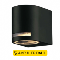 Maestro Işık Süzmeli Tek Yönlü Dekoratif Aplik Ampuller Dahil - Siyah