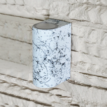 Mermer Desenli Çift Yönlü Dekoratif Duvar Aplik - Beyaz