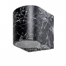 Mermer Desenli Tek Yönlü Dekoratif Duvar Aplik - Siyah Beyaz