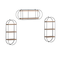 Siyah Metal Aksesuar Rafı Elips Dikey - 3'lü Set