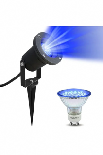 Metal Gövde 10W Bahçe Apliği – Mavi Işık Ampullü Armatür