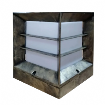 Panjurlu Kare Küp Bahçe Aydınlatma Armatürü - Antik Eskitme