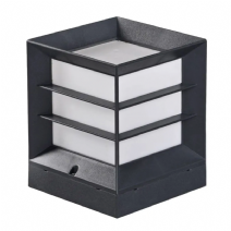 Panjurlu Kare Küp Set Üstü Bahçe Aydınlatma Armatürü - Antrasit