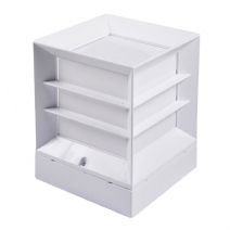 Panjurlu Kare Küp Set Üstü Bahçe Aydınlatma Armatürü - Beyaz