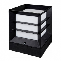 Panjurlu Kare Küp Set Üstü Bahçe Aydınlatma Armatürü - Siyah