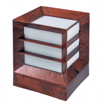 Panjurlu Kare Küp Set Üstü Bahçe Aydınlatma Armatürü - Bakır