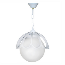 Sarkıt Zincirli Yarım Çicek Dış Mekan Armatür - Beyaz