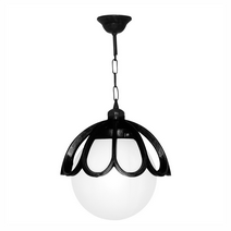 Sarkıt Zincirli Yarım Çicek Dış Mekan Armatür - Siyah