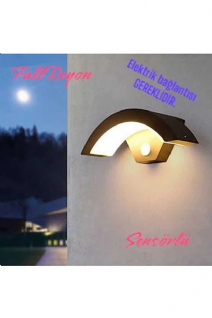 Sensörlü 24W LED Duvar Aplik İç/Dış Mekan – 3000K Gün Işığı