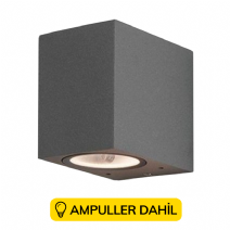 Tek Yönlü Kare Dekoratif Aplik Ampuller Dahil - Antrasit