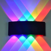 U4 Uranüs Işık Süzmeli 4 Renk Çift Yönlü Kendinden Ledli Aplik - Siyah